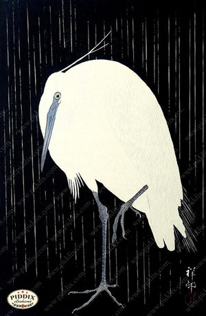 PDXC19700 -- Japanese Egret Woodblock