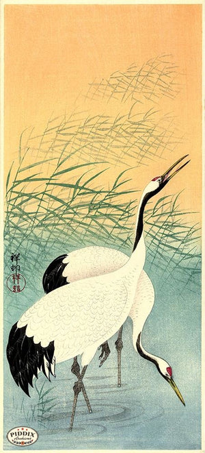 PDXC19731 -- Japanese Cranes Woodblock