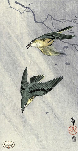 PDXC19737 -- Japanese Birds Woodblock