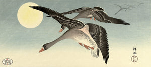 PDXC19740 -- Japanese Geese and Moon Woodblock