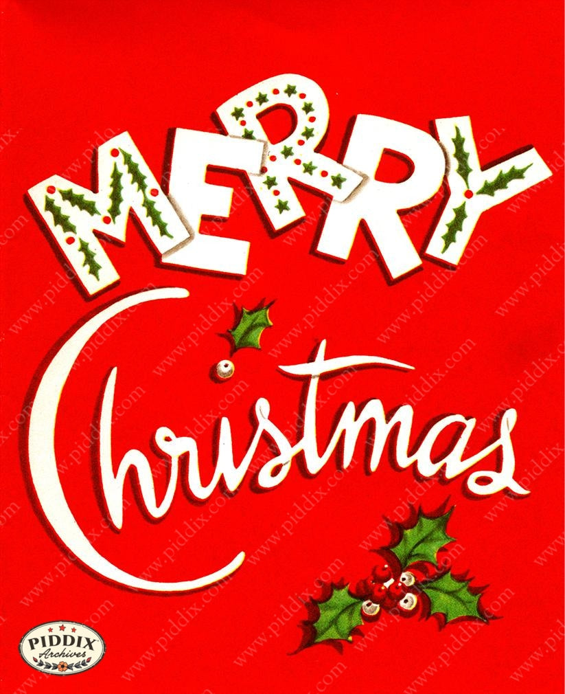 PDXC19878a -- Christmas Words Color Illustration