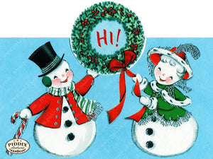 PDXC19884a -- Snowmen women Color Illustration