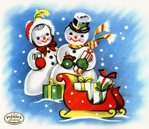 PDXC20130c -- Snowmen women Color Illustration