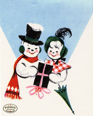 PDXC20139b -- Snowmen women Color Illustration