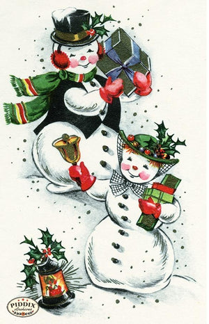 PDXC20142a -- Snowmen women Color Illustration