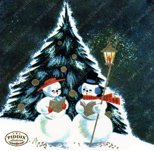 PDXC20159b -- Snowmen women Color Illustration