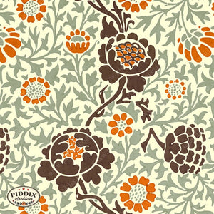 Pdxc21710 -- Brown And Orange Flower Pattern