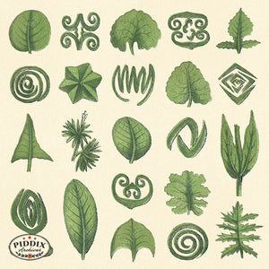 Pdxc2213B -- Green Leaves Pattern
