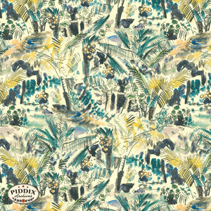 Pdxc23435 -- Blue And Yellow Palm Trees Pattern