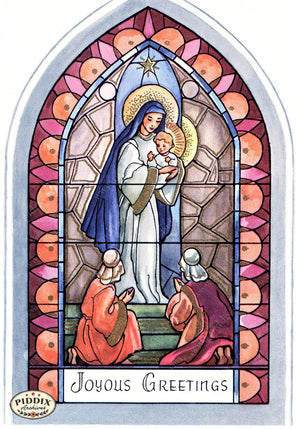 Pdxc23805A -- Virgin Mary Wise Men Color Illustration