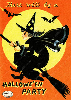 Pdxc23847A -- Halloween Party Invitation Witch Pattern