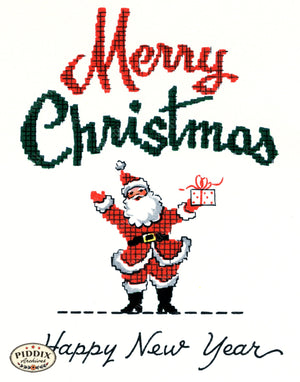 Pdxc24195B -- Santa Merry Christmas Happy New Year Color Illustration