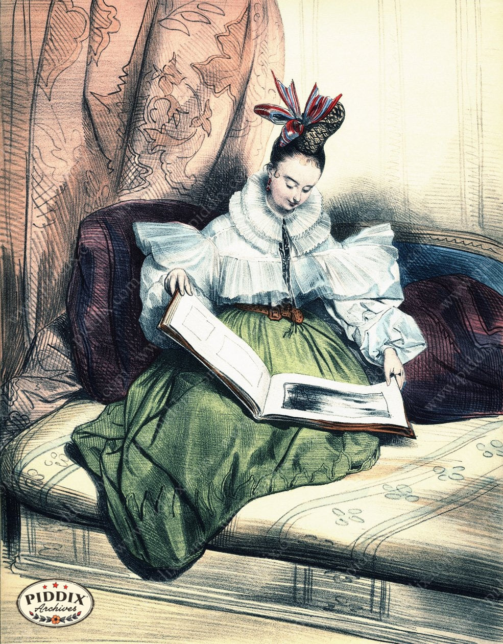 Pdxc3249 -- French Ladies Color Illustration