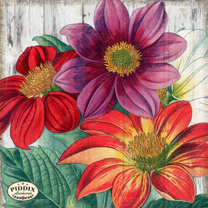 Pdxc3840C -- Flowers On Distressed Wood Original Collage