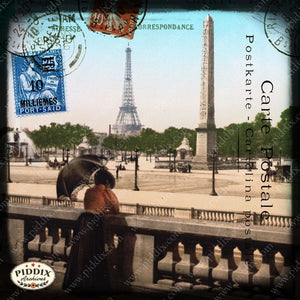 Pdxc3866A & B -- Travel Postcards Original Collage