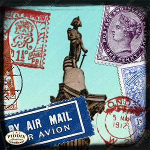 Pdxc3880A & B -- Travel Postcards Original Collage