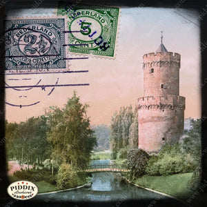 Pdxc3881 A & B -- Travel Postcards Original Collage