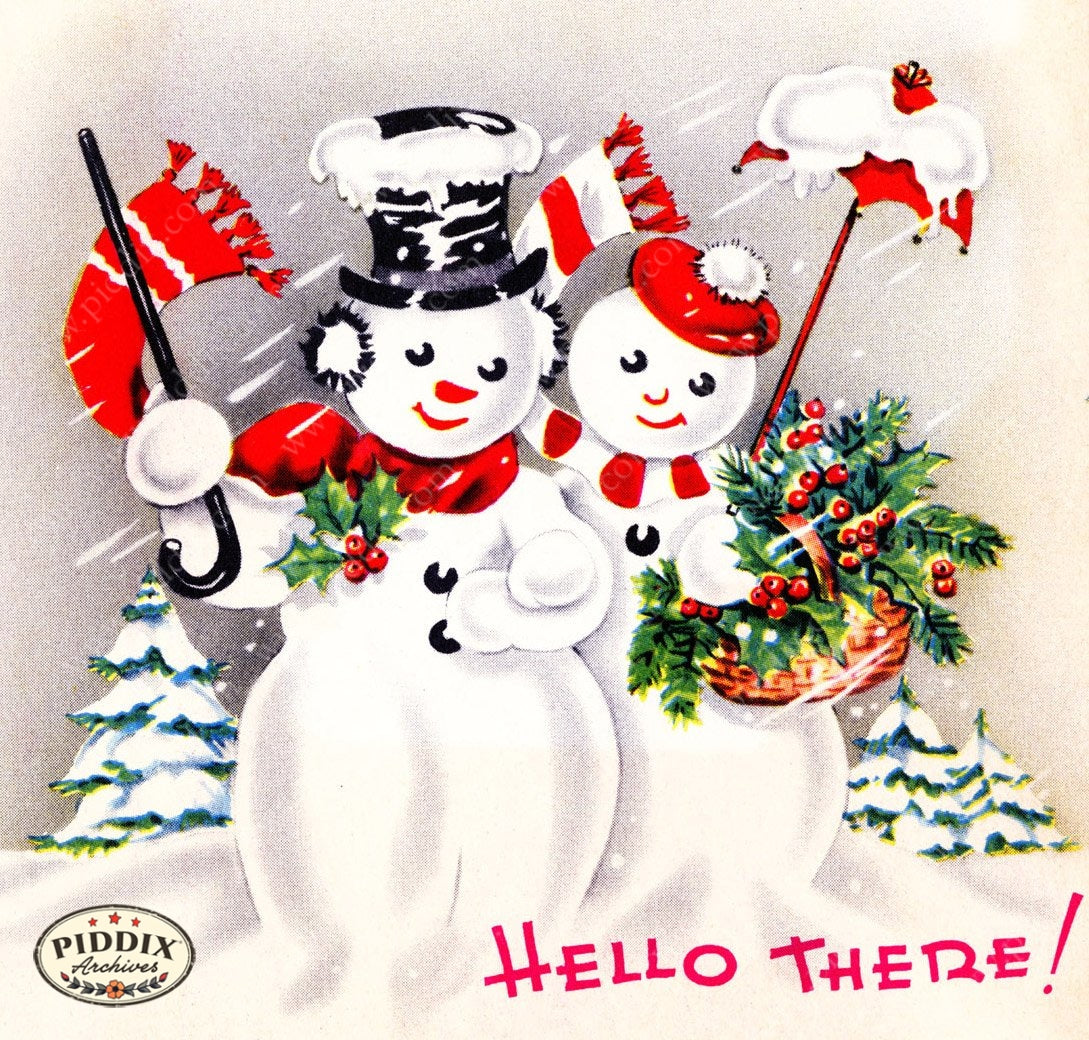 Pdxc4484A -- Snowmen Women Color Illustration