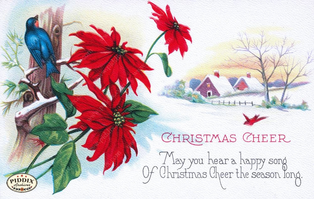 Pdxc4535 -- Christmas Birds Color Illustration