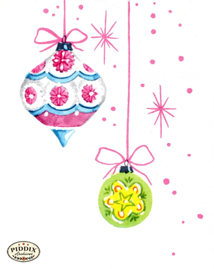 Pdxc4617 -- Christmas Ornaments Color Illustration
