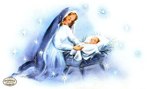 Pdxc4662 -- Christmas Manger Wise Men Virgin Mary Color Illustration