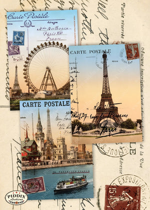 Pdxc7257C -- Travel Postcards Original Collage