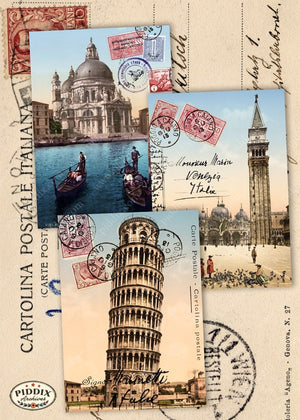 Pdxc7257E -- Travel Postcards Original Collage