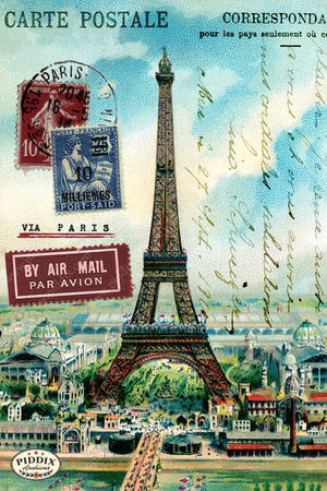 Pdxc7914 A & B -- Travel Postcards Original Collage