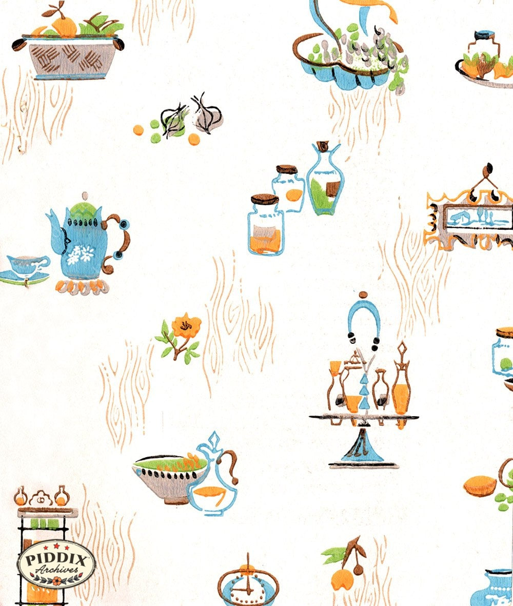 Pdxc8019 -- Mid-Century Patterns Color Illustration