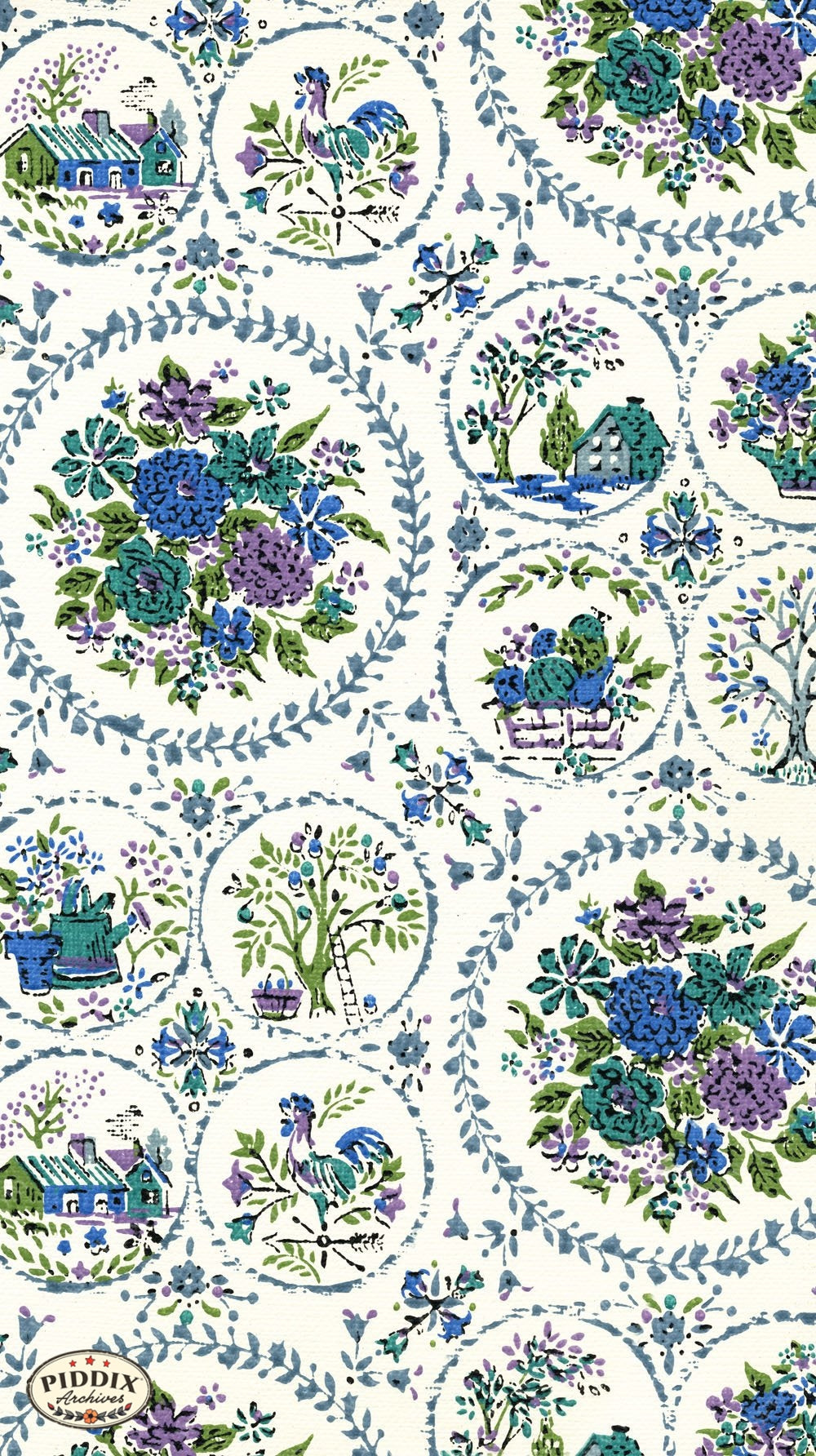 Pdxc8808A B C & D -- Mid-Century Patterns Color Illustration
