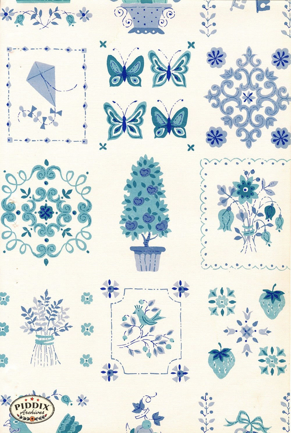 Pdxc8888A & B -- Mid-Century Patterns Color Illustration