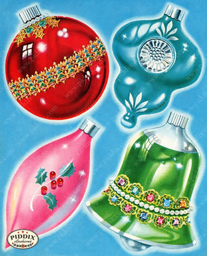 Pdxc9009 -- Christmas Ornaments Color Illustration