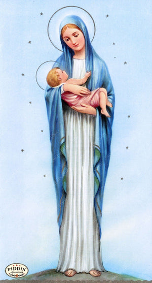 Pdxc9040 -- Christmas Manger Wise Men Virgin Mary Color Illustration