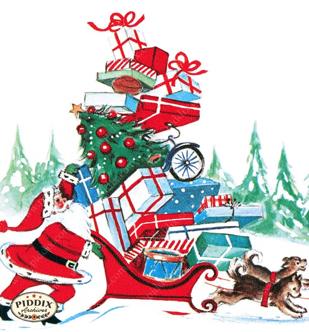Pdxc9721 A & B -- Santa Claus Color Illustration