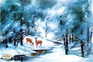 Pdxc9726 -- Christmas Deer Color Illustration