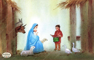 Pdxc9727 -- Christmas Manger Wise Men Virgin Mary Color Illustration