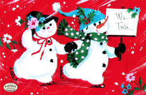 Pdxc9731 -- Snowmen Women Color Illustration