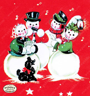 Pdxc9753A -- Snowmen Women Color Illustration