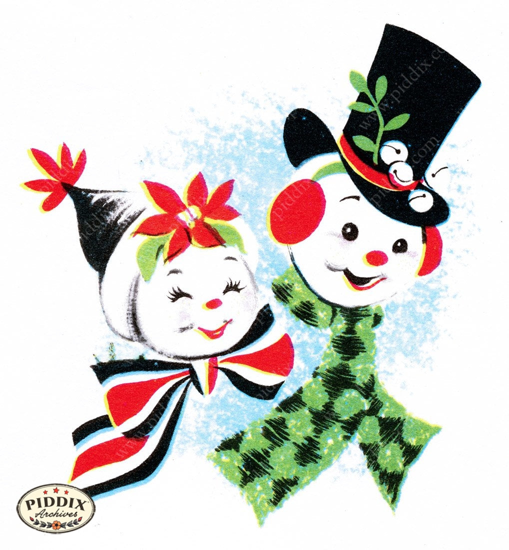 Pdxc9753B -- Snowmen Women Color Illustration