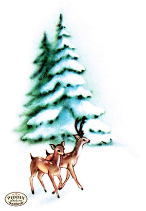 Pdxc9758B -- Christmas Deer Color Illustration