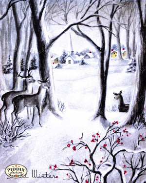 Pdxc9759A -- Christmas Deer Color Illustration