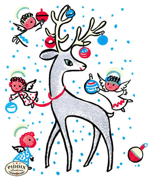 Pdxc9764 -- Christmas Deer Color Illustration