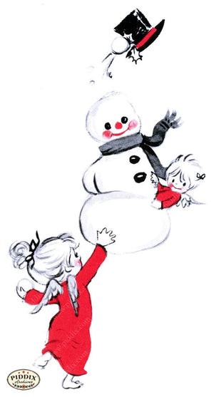 Pdxc9791B -- Snowmen Women Color Illustration