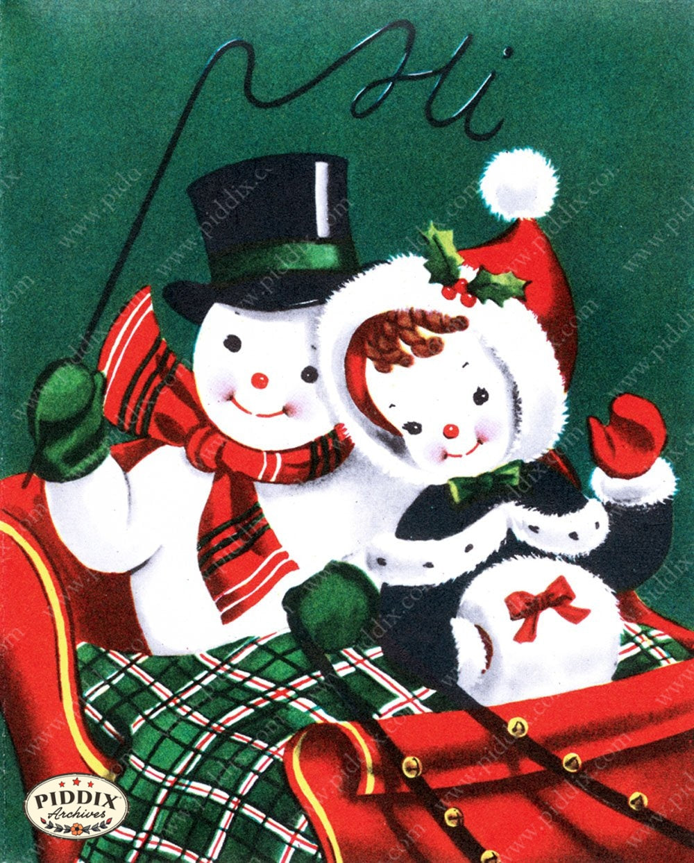 Pdxc9810A -- Snowmen Women Color Illustration