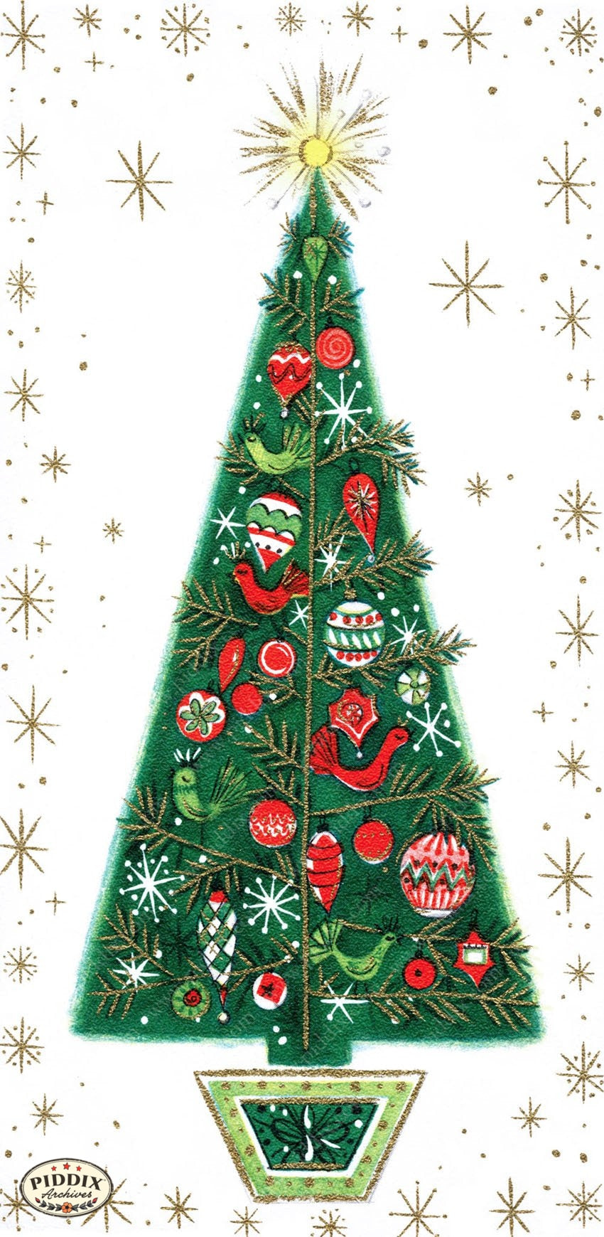 Pdxc9817 A & B -- Christmas Trees Color Illustration