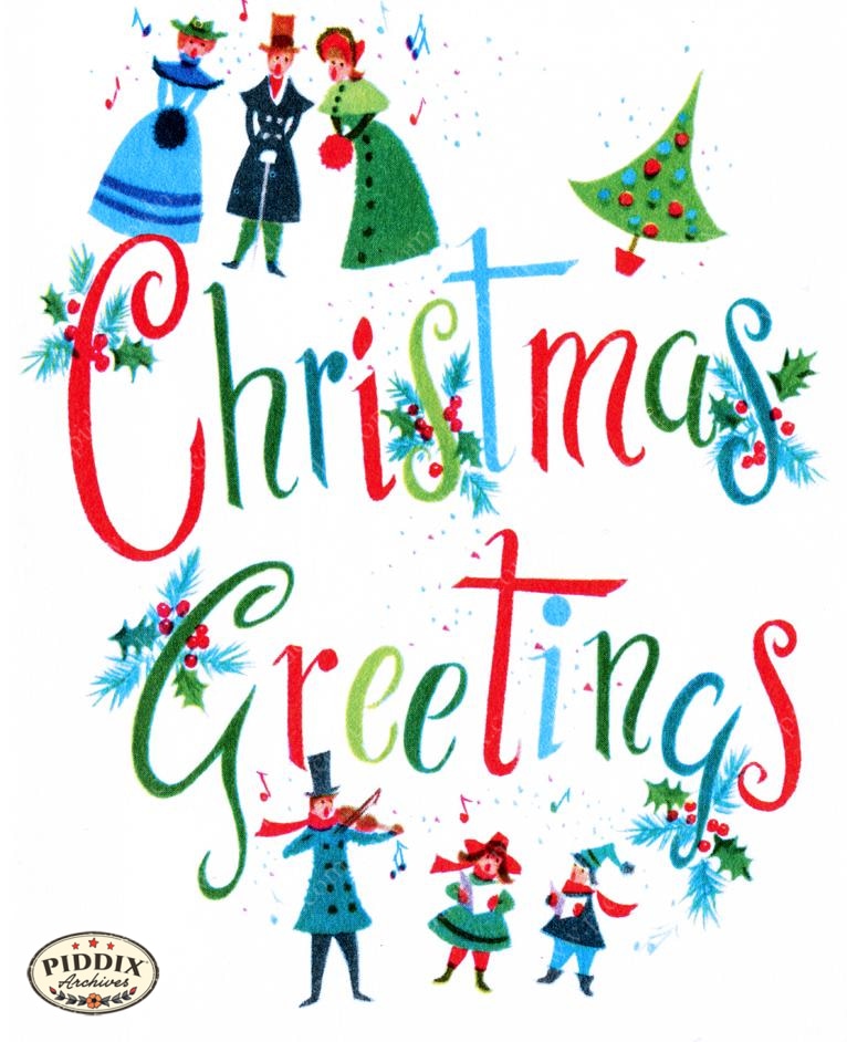 Pdxc9821A -- Christmas Words Color Illustration