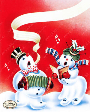Pdxc9834A -- Snowmen Women Color Illustration