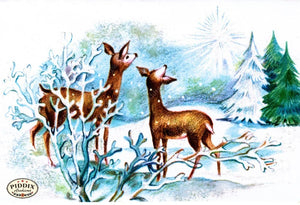 Pdxc9857A -- Christmas Deer Color Illustration