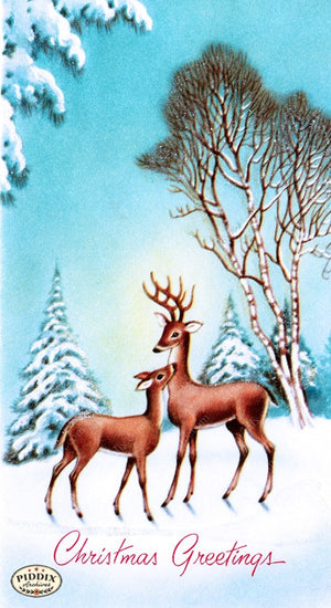 Pdxc9862A -- Christmas Deer Color Illustration