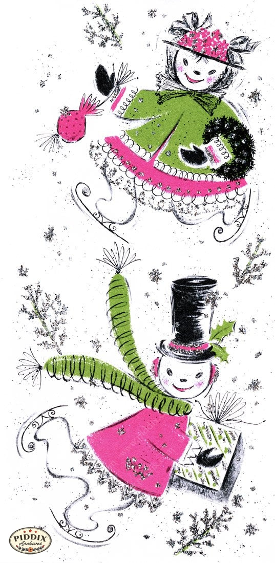Pdxc9878 -- Snowmen Women Color Illustration